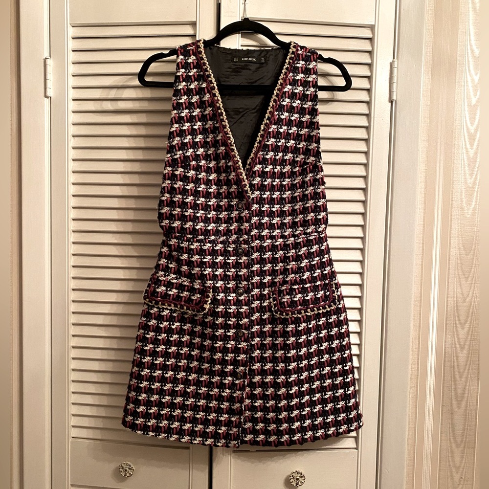 Zara tweed sleeveless dress size S EUC